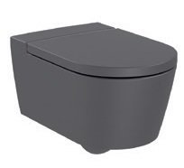 Roca Inspira Round Rimless Wall Hung Water Closet with Fixing Accessories, Size: 370x560x390 Mm, Onyx