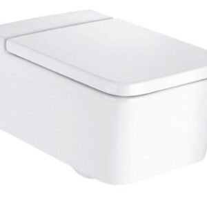 Roca Inspira Square Rimless Wall Hung Water Closet with Fixing Accessories, Size: 370x560x390 Mm, White