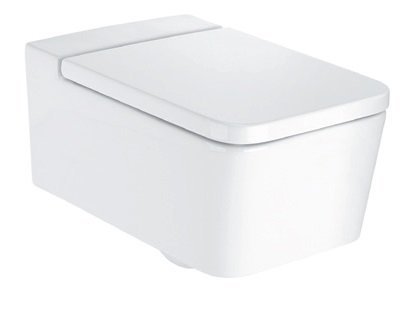 Roca Inspira Square Rimless Wall Hung Water Closet with Fixing Accessories, Size: 370x560x390 Mm, White