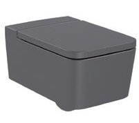 Roca Inspira Square Rimless Wall Hung Water Closet with Fixing Accessories, Size: 370x560x390 Mm, Onyx