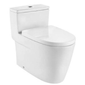 Roca California Single Piece WC with Dual Flush Mechanism 3/5 Lpf, Vortex & Siphonic Flushing, UF Soft Close Seat Cover, Fixing Accessories,