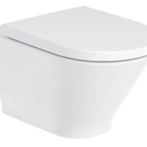 Roca Gap Square Rimless Single Piece WC with UF Soft Close Slim Seat Cover, Fixing Accessories, Size: 370x650x710 mm, S Trap -305 mm (with T