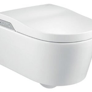 Roca In-Wash Inspira Rimless Wall Hung Water Closet with Bidet Nozzles, Adjustable Water and Air Temperature, Fixing Accessories, Size: 390x