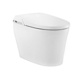 Roca In-Wash Georgia Floor Standing Water Closet with Auto-Opening, Auto Flushing, Bidet Nozzles, Fixing Accessories, Size: 387x682x455 mm,
