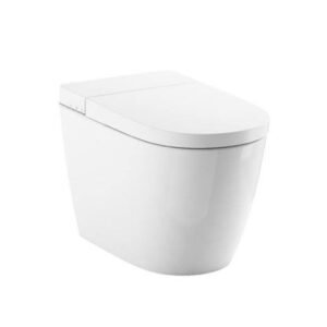 Roca Ona In-Wash Rimless Floor Standing WC with Bidet Nozzles, Adjustable Seat/Air/Water/ Temperature, Fixing Accessories, Size: 396x667x463