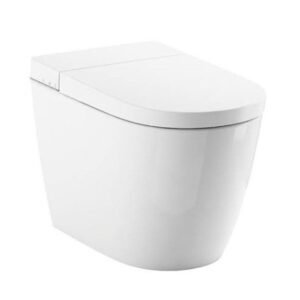 Roca Ona In-Flush Rimless Floor Standing WC with Auto Flushing, Seat Heated, Foot Sensor and Pre-Flushing Function, Fixing Accessories, Size