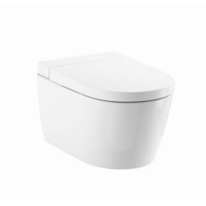 Roca Ona In-Wash Rimless Wall Hung WC with Bidet Nozzles, Adjustable Seat/Air/Water Temperature, Fixing Accessories, Size: 396x607x461 Mm, W
