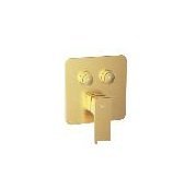 Roca Escuadra-N Switch Concealed Bath & Shower Mixer Two Way Upper Trim, Brushed Brass (Completed with Roca Switch Concealed Body RT52523530