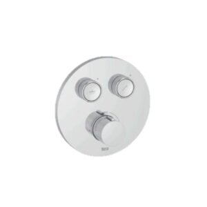 Roca Index-T Round Switch Built in Thermostatic Shower Mixer, 2 Way, Chrome (Completed Roca-Box -RT525869403, Sold Separately)