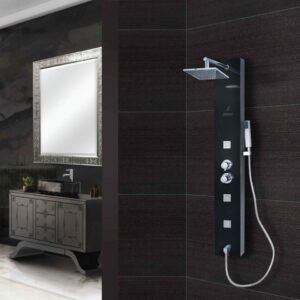 Jaquar ( Model - Blak) Shower Panel Black with BTN Spt: Size: 1500x200 mm
