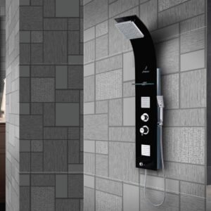 Jaquar (Model - Glassy - Black ) Black Tempered Glass Body: Size: 1400x250 mm