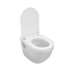 Jaquar Wall Hung WC with In-Built Jet, PP Soft Close Slim Seat, Hinges, Accessories Set, Size 365x525x400 mm - White