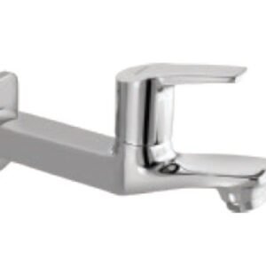 Essco Long Body Bib Cock with Wall Flange