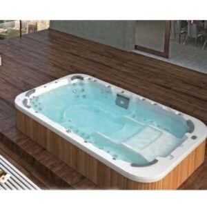 Jaquar Palladium Spa (9 Seaters) 352x229x92cm with Pnls Natural Wood Fs, Cover, Stair
