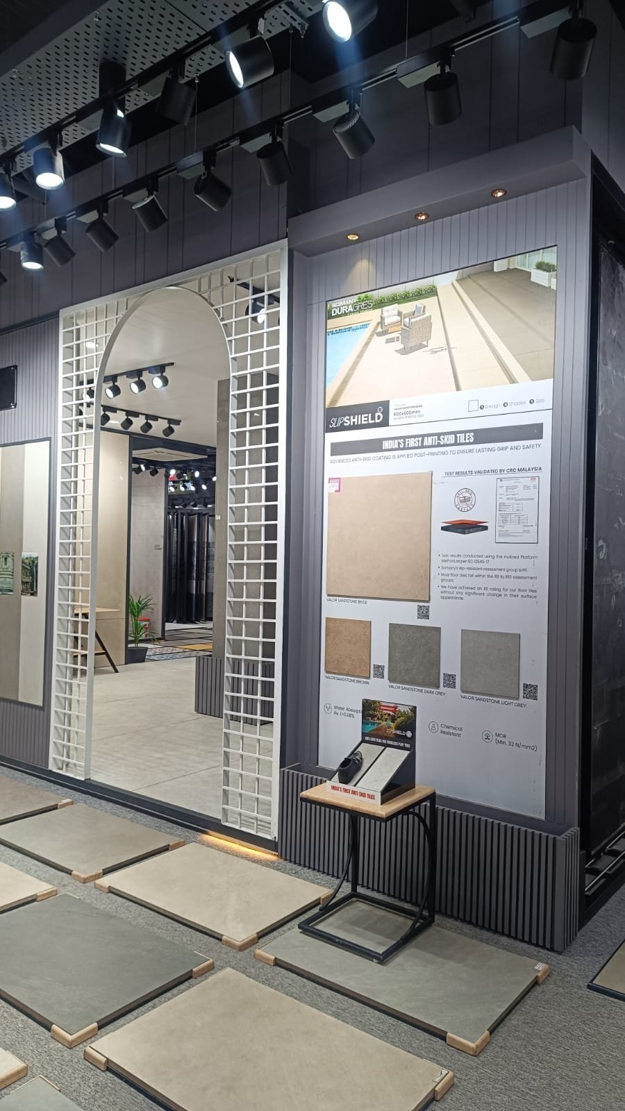 Somany SlipShield anti-skid outdoor and parking tiles display