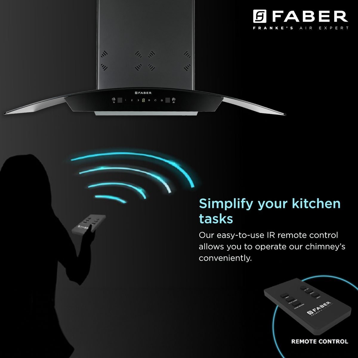 Faber – Hood Stella 3D IN HC SC FL BK 90 (with Remote) – 1400 M3/H – 325.0703.949 - Image 7