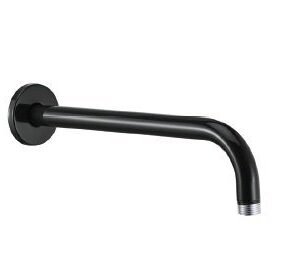 Bathsense 12" Shower Arm Set Round Graphite Black - PSSA103NBK