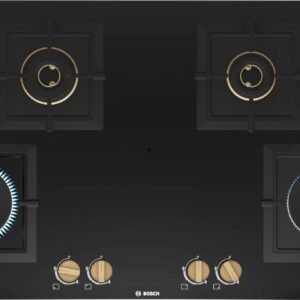 Bosch - PNF9B6F20I - Hob 90 Cm, 5 Burners, Wok Burner, Black Glass - 56 x 900 x 520 mm