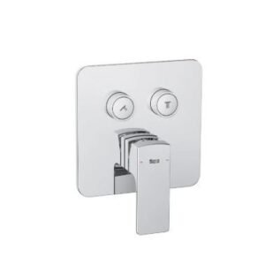 Roca Escuadra-N Switch Concealed Bath & Shower Mixer Two Way Upper Trim, Chrome (Completed with Roca Switch Concealed Body RT525235303, Sold Separately)