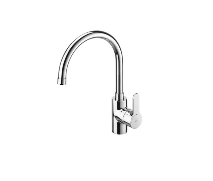 Roca L 20 Deck Mounted Kitchen Sink Mixer with Swivel Spout Cold Start, Chrome