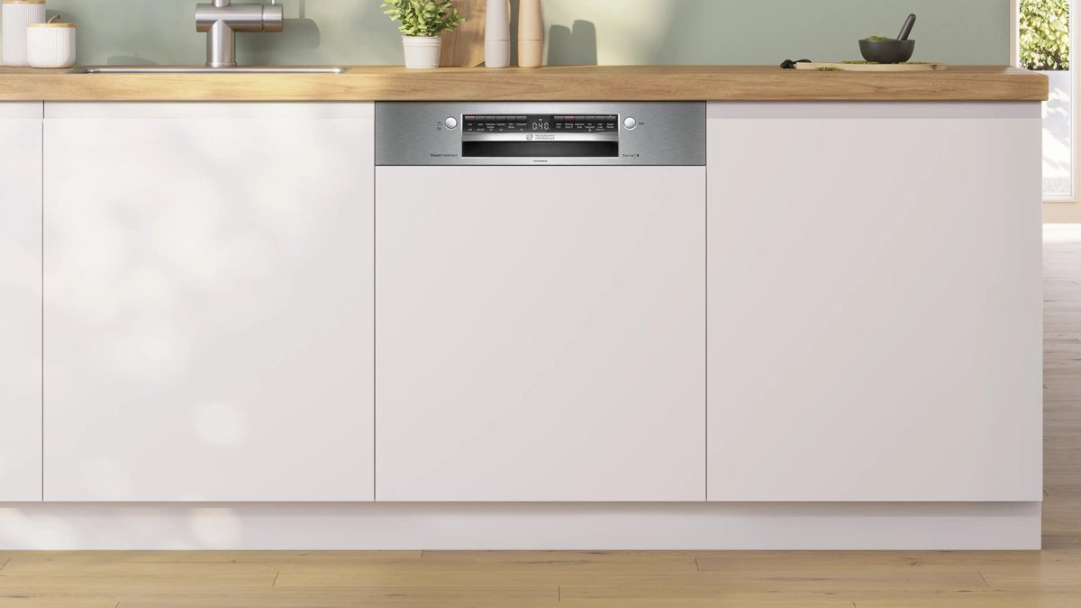 Bosch - SMI4IKS00I - Series 4 Semi-Integrated Dishwasher, 60 Cm, 14-Place Settings, Stainless Steel, Ecosilence Drive, 6 Programmes Incl. Auto/Eco/Express/Intensive, Home Connect, 9.5 L Water Use, 48 - Image 2
