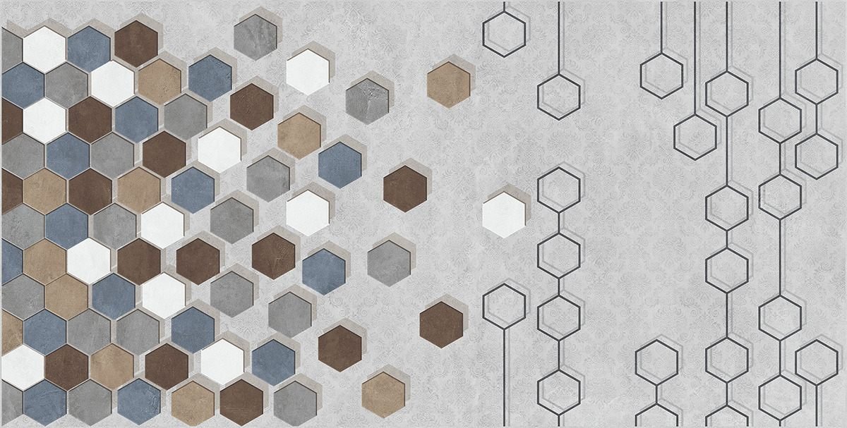 Somany Grande Imp Sezane Grey Decor Matt Floor & Wall Tile 600 x 1200 mm (South Plant - TT)