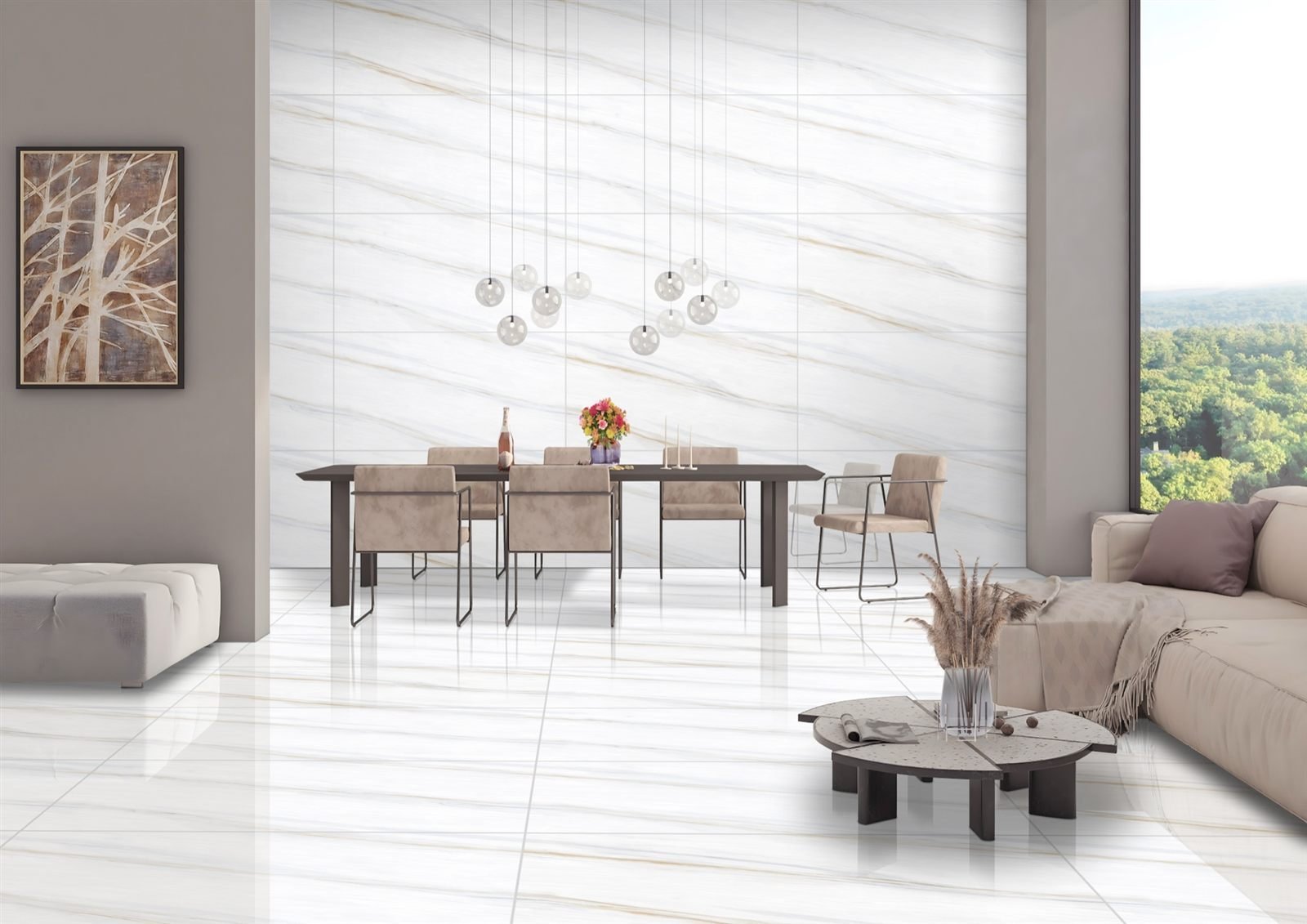 Somany Muse Sterling Silver Polished Floor & Wall Tile 600 x 1200 mm (North Plant - Morbi)