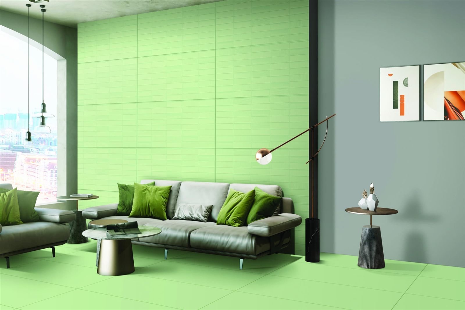 Somany Tones Citron Cabina Glossy Wall Tile 600 x 1200 mm (North Plant - Morbi) - Image 2