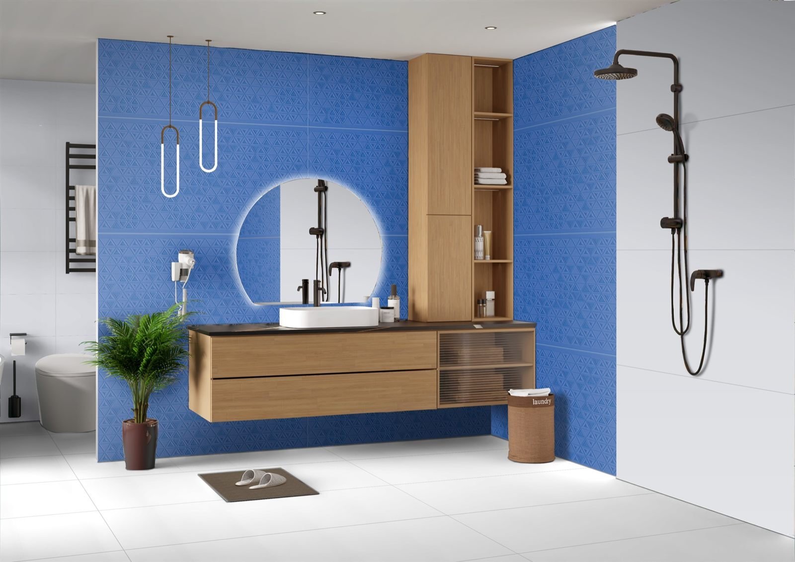 Somany Tones Indigo Blue Trio Glossy Wall Tile 600 x 1200 mm (North Plant - Morbi) - Image 2